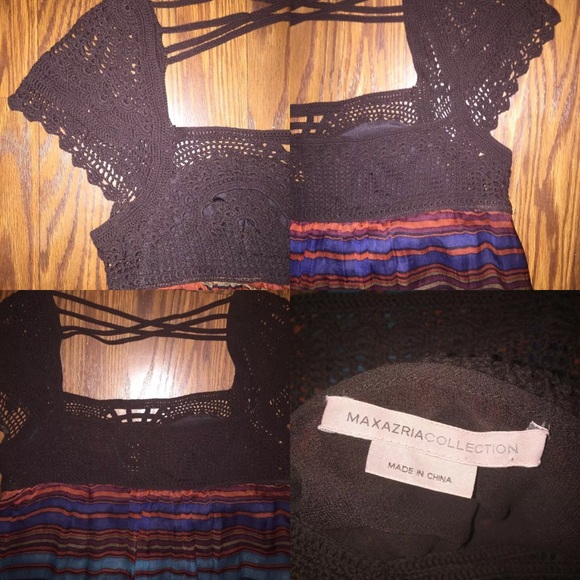 Bcbg Maxaxria Silk Crochet Tunic Babydoll Fit Blouse - Picture 2 of 2